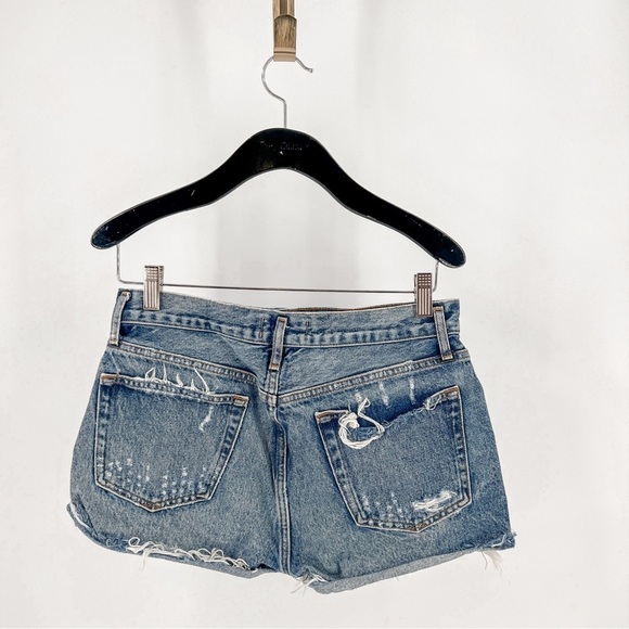 Agolde Denim Cut Off Jean Parker Shorts - Picture 5 of 6